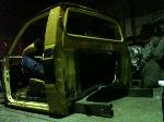ZA* test fit of cab with orginal seat placed - the seat will not fit with mods to tunnel for engine and roof chop