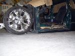 Old wheels and before the body was pulled off the frame paint and body drop clean up.