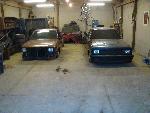 both of my trucks in my shop