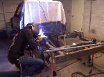 Timmy welding up the left notch