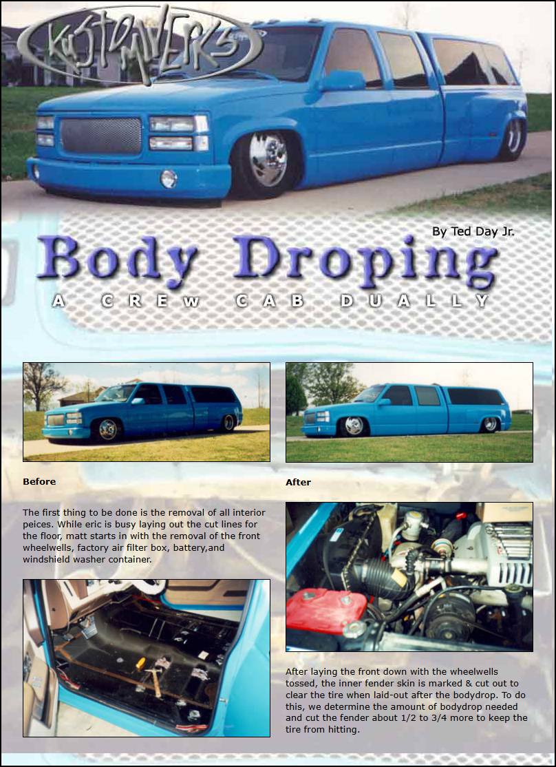 Body dropping a crew cab dually