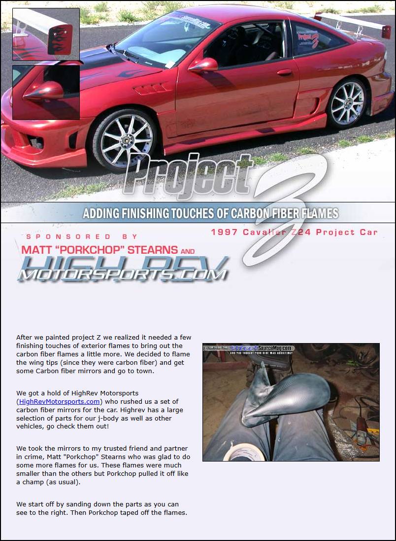 Project Z - Flamed Carbon fiber morrors/wing tips